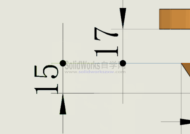SolidWorks工程图两个尺寸中间是圆点,怎么标注怎么设置?