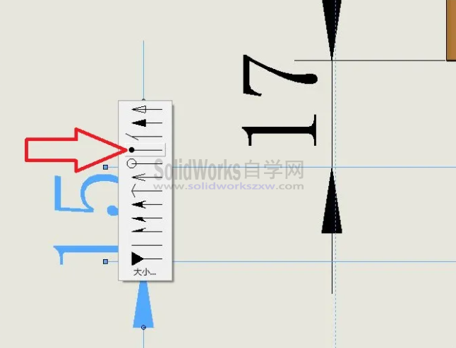 SolidWorks工程图两个尺寸中间是圆点,怎么标注怎么设置?