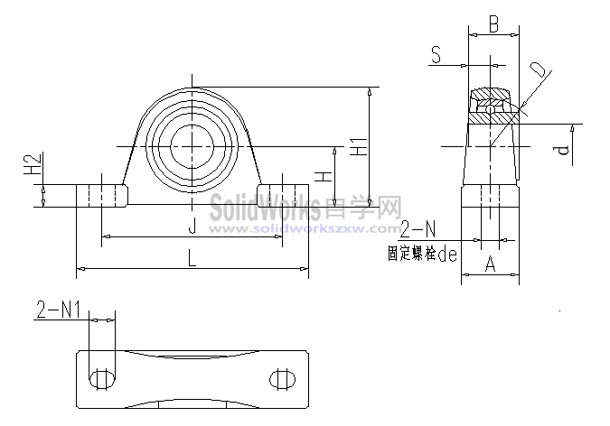 UCP300系列带座轴承模型库下载及规格尺寸对照表