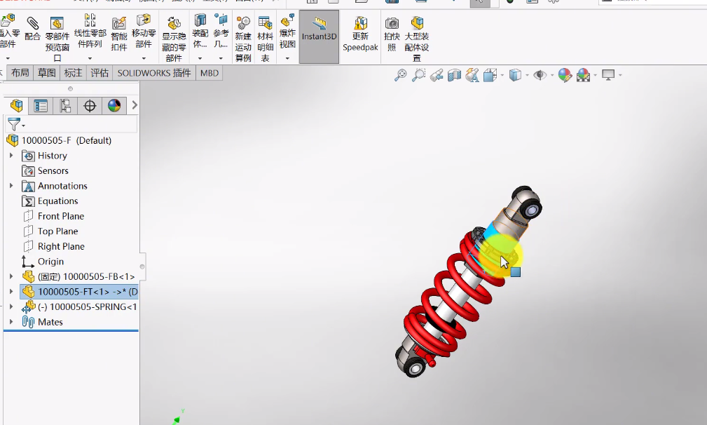SolidWorks弹簧伸缩柔性零件的实现方法
