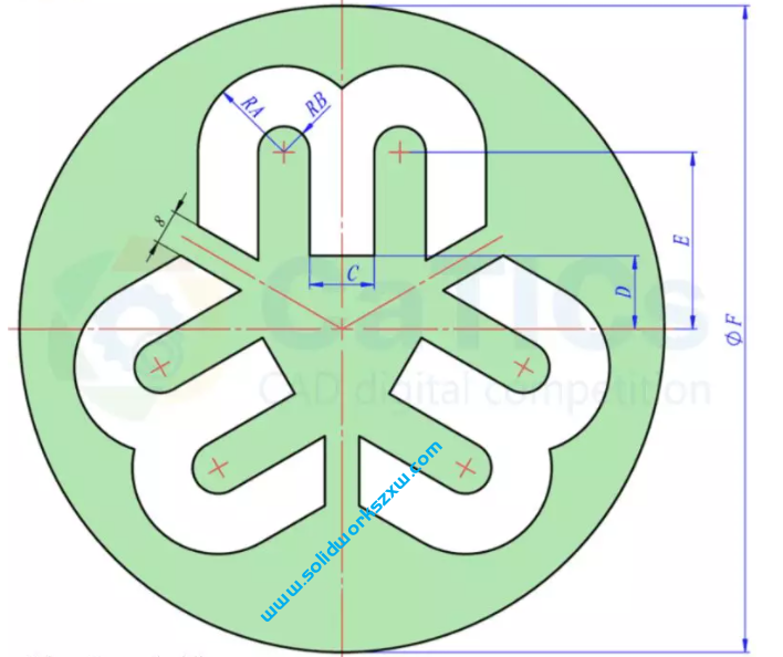 SolidWorks草图练习题之catics2D06_L02