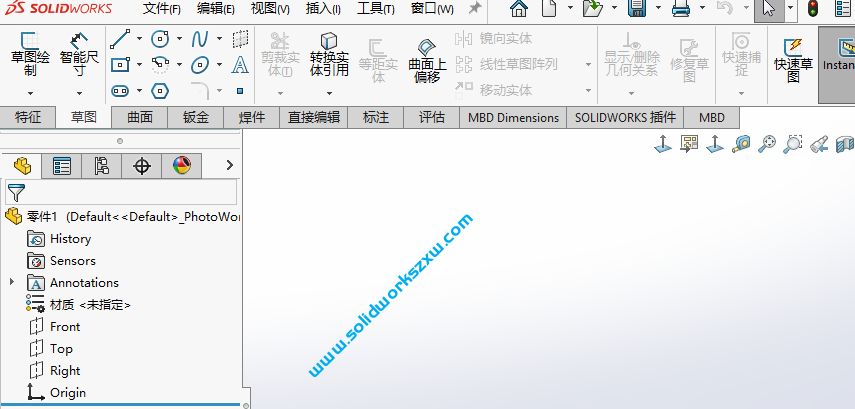 SolidWorks新建零件左边设计树是英文怎么办?方法很简单