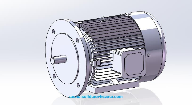 Y系列三相异步电机模型下载之带底脚有凸缘Y电机