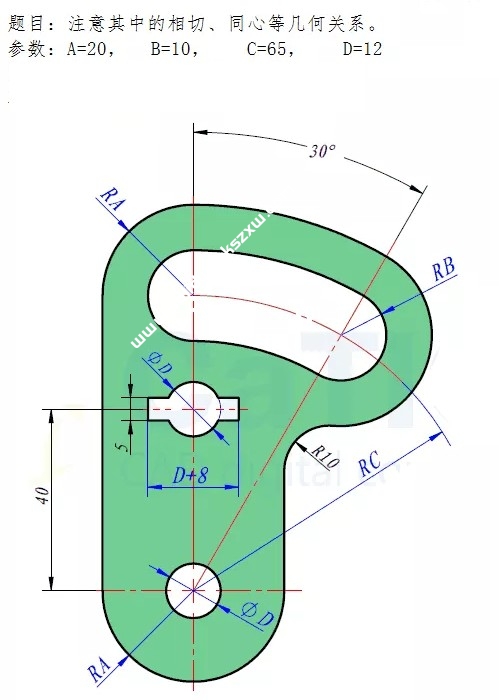 SolidWorks草图练习题之catics2D05_L02_A