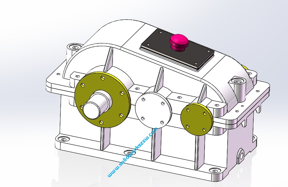 SolidWorks二级齿轮减速机模型下载