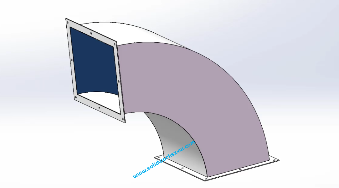 6.2 SolidWorks钣金90度弯头方形案例