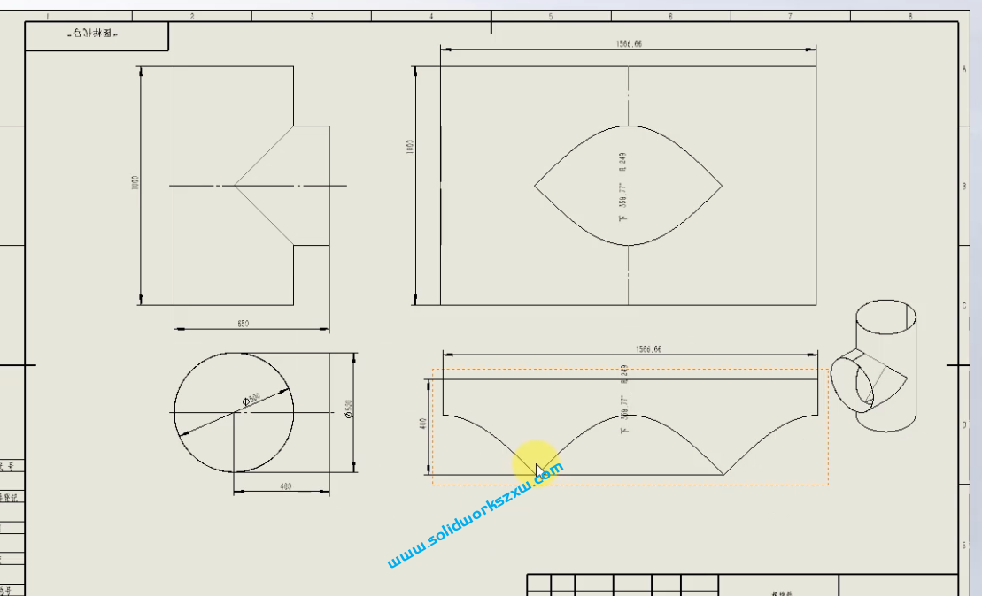 8.6SolidWorks多实体钣金工程图出图案例四