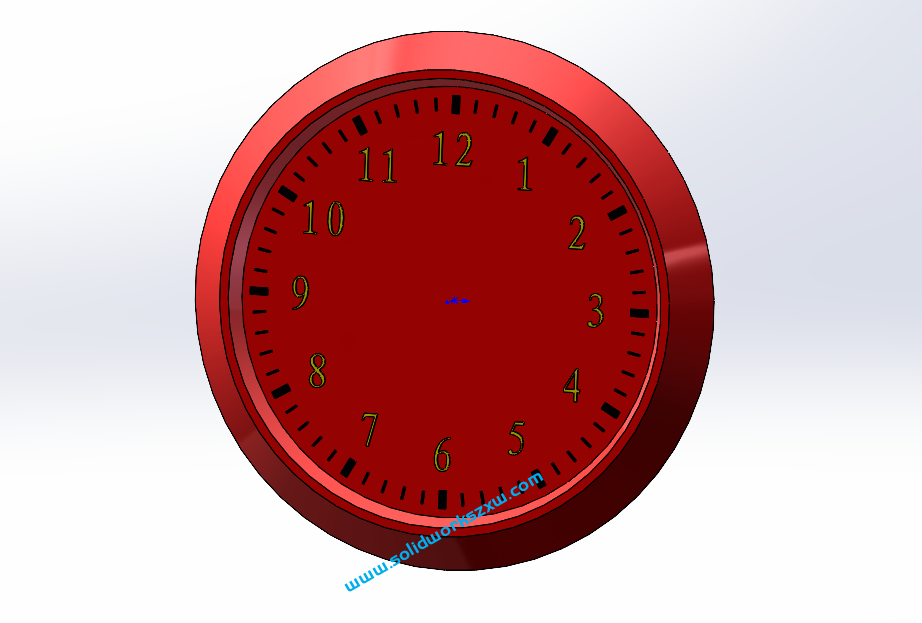 SolidWorks钟表的建模练习,表盘刻度和数字递增阵列是关键