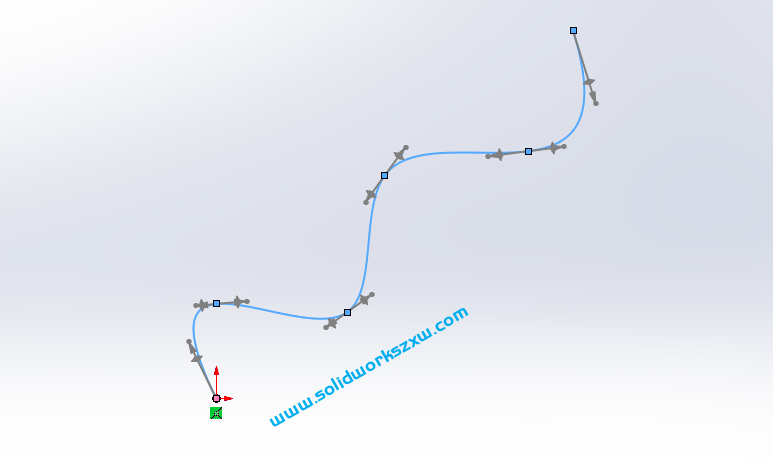 SolidWorks样条曲线控标不显示怎么办？设置一下就好