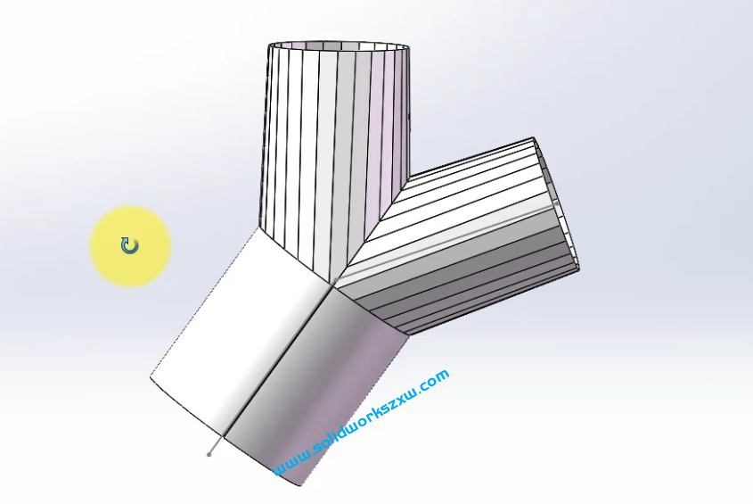 6.3SolidWorks钣金三通圆管道案例