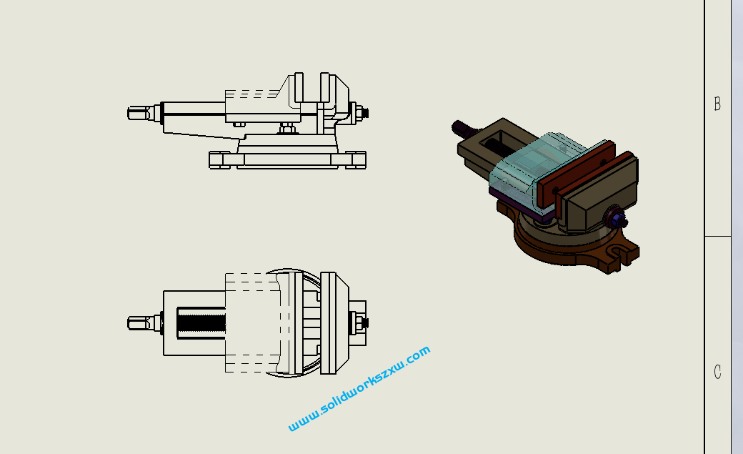 SolidWorks工程图怎么把某个零件显示为虚线?