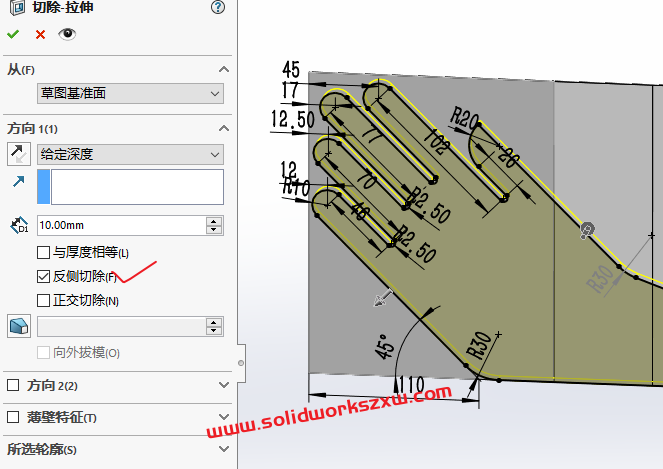 SolidWorks钣金练习题，用到钣金展开和折叠命令
