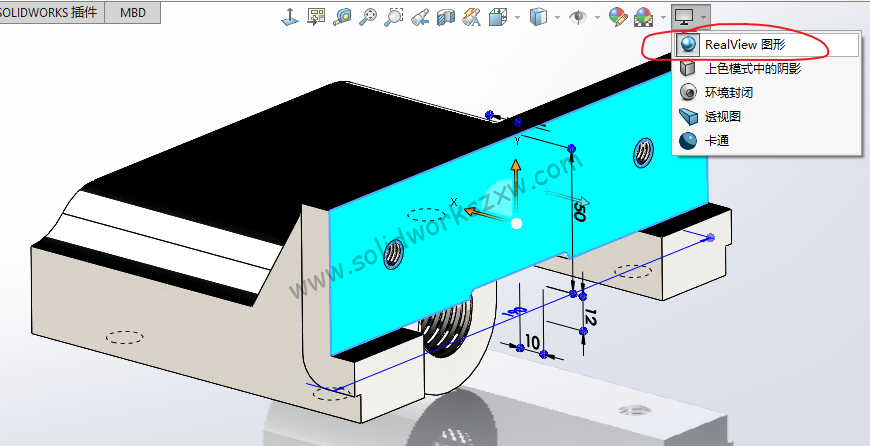 SolidWorks选中一个面如何高亮显示?