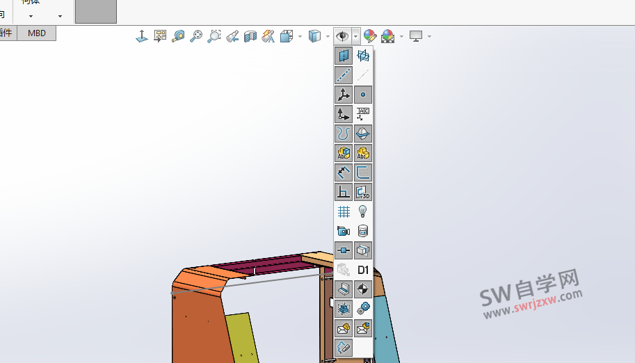 SolidWorks眼睛下面全是灰色不能修改显示和隐藏怎么办?