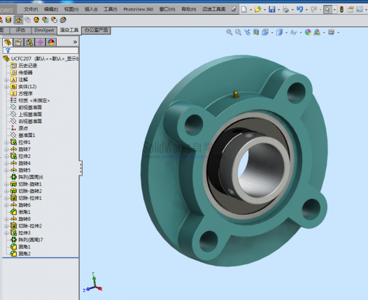 UCFC200带圆形座顶丝外球面球轴承模型库下载
