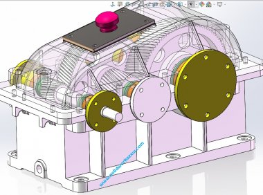 SolidWorks二级齿轮减速机模型下载