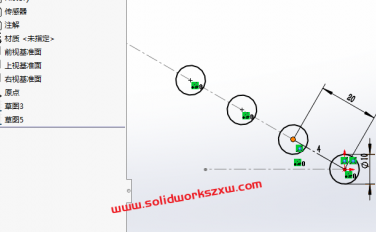 SolidWorks草图怎么沿自己画的斜线线性阵列？